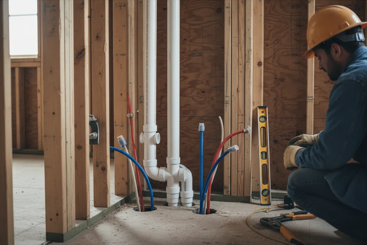 Drain and supply rough-in during Sump Pump Repair in Windermere